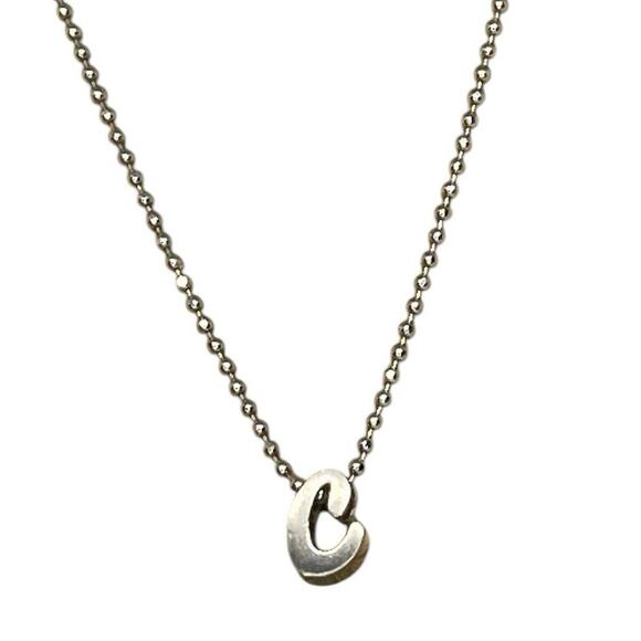Alex Woo Sterling Silver ‘C’ Initial Pendant Necklace NY Designer Luxury Fashion - Picture 13 of 16